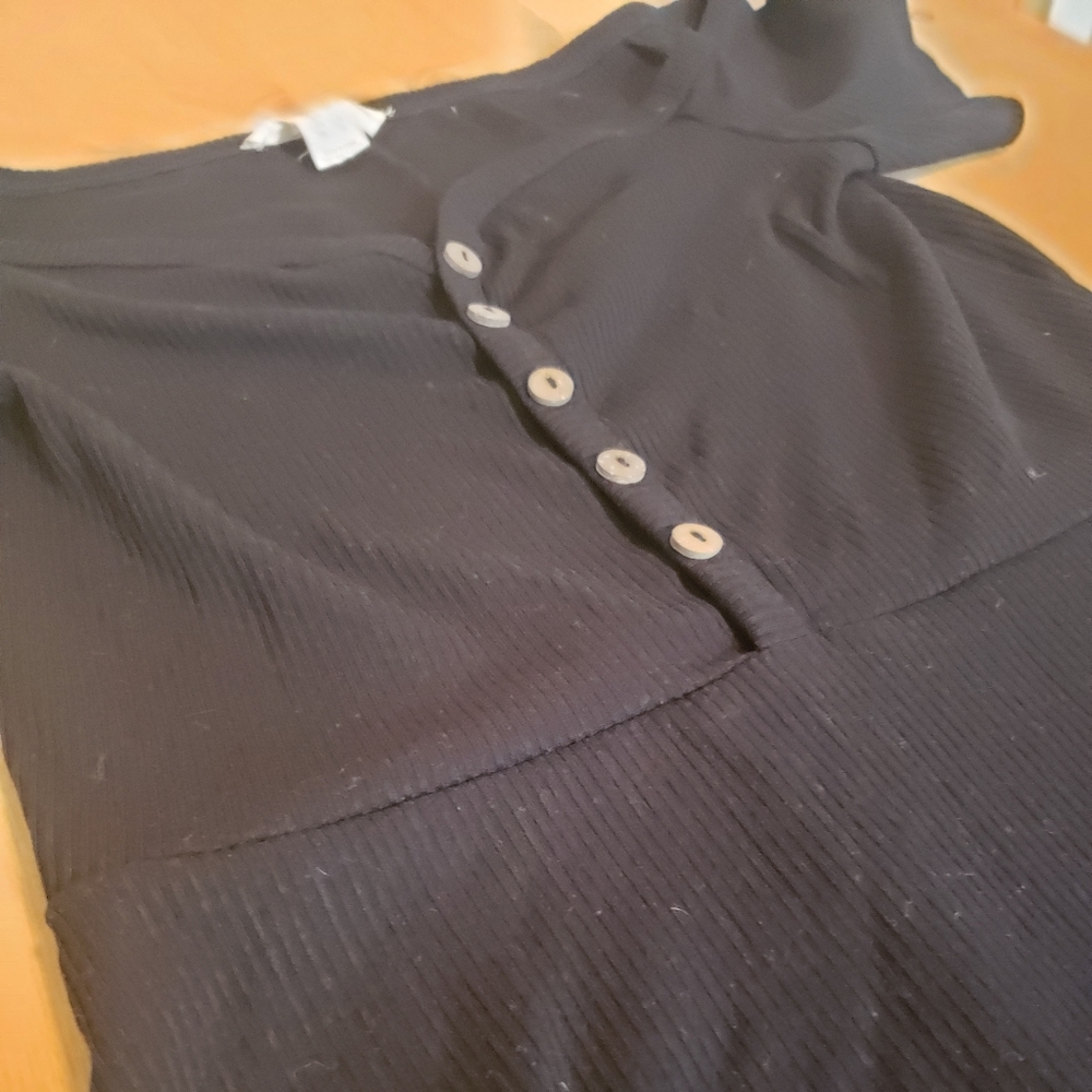 Blank sweetheart neckline ribbed mini dress - Picture 2 of 3